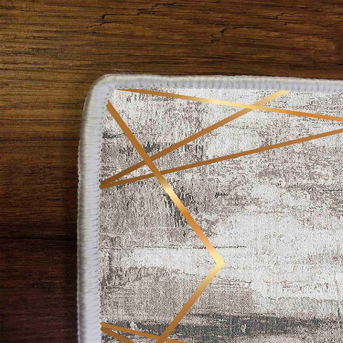 Conceptum Alfombra Hmnt452 Crema, Moca y Oro 100 x 150 cm